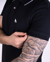 Acostamento Polo en maille texturée, noir – photo 2
