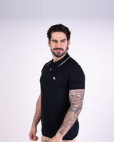 Acostamento Polo en maille texturée, noir – photo 3