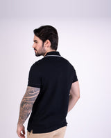 Acostamento Polo en maille texturée, noir – photo 5