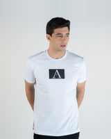 Acostamento T-shirt Letter Central en coton, blanc – photo 1