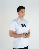 Acostamento T-shirt Letter Central en coton, blanc – photo 3
