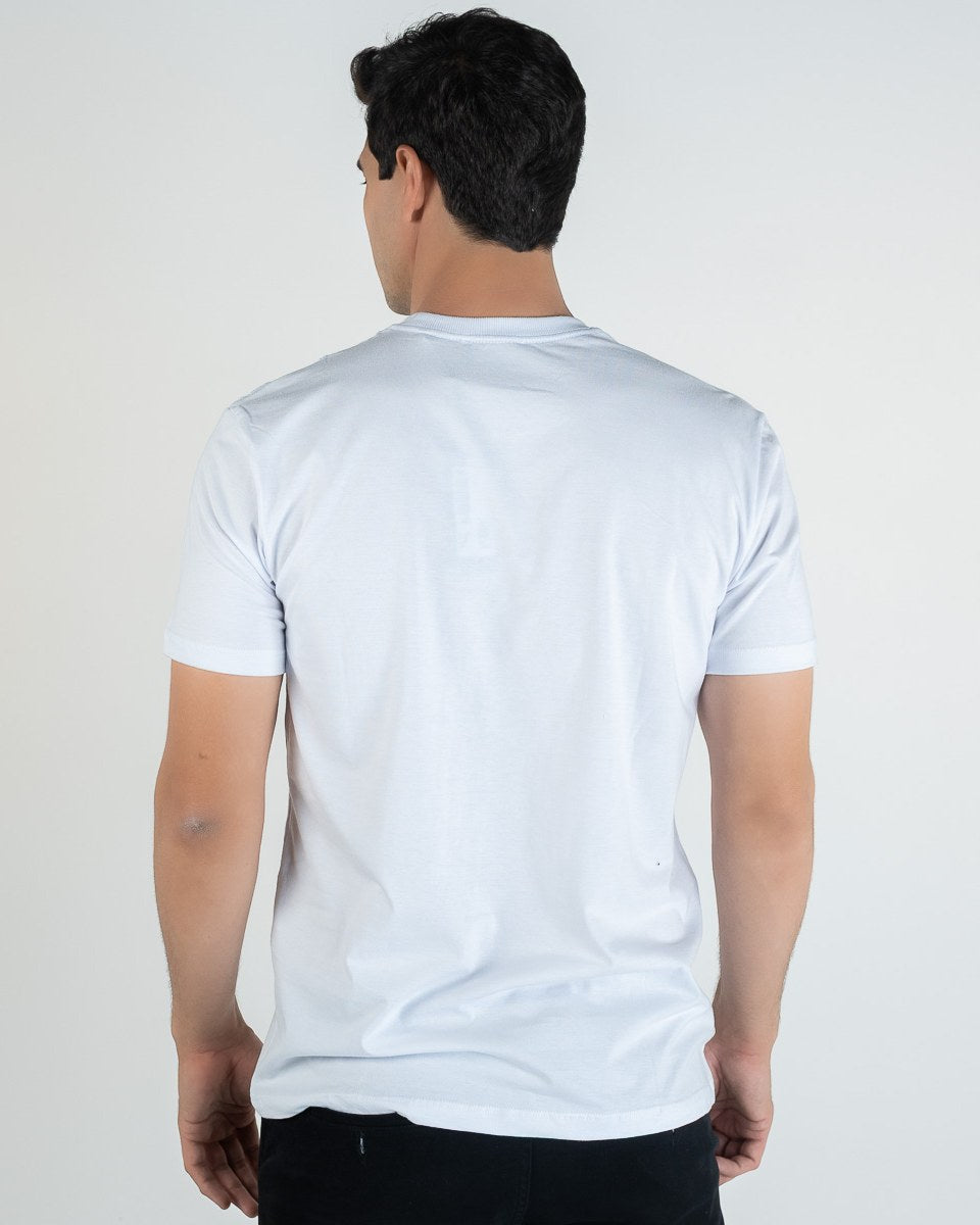 Acostamento T-shirt Letter Central en coton, blanc