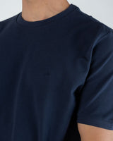 Aramis T-shirt à col texturé en coton, bleu marine – photo 2