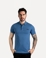 CK Polo en coton stretch, bleu moyen – photo 1