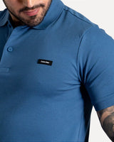 CK Polo en coton stretch, bleu moyen – photo 5