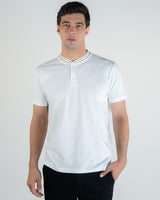 CK Polo à liseré en coton, beige – photo 1