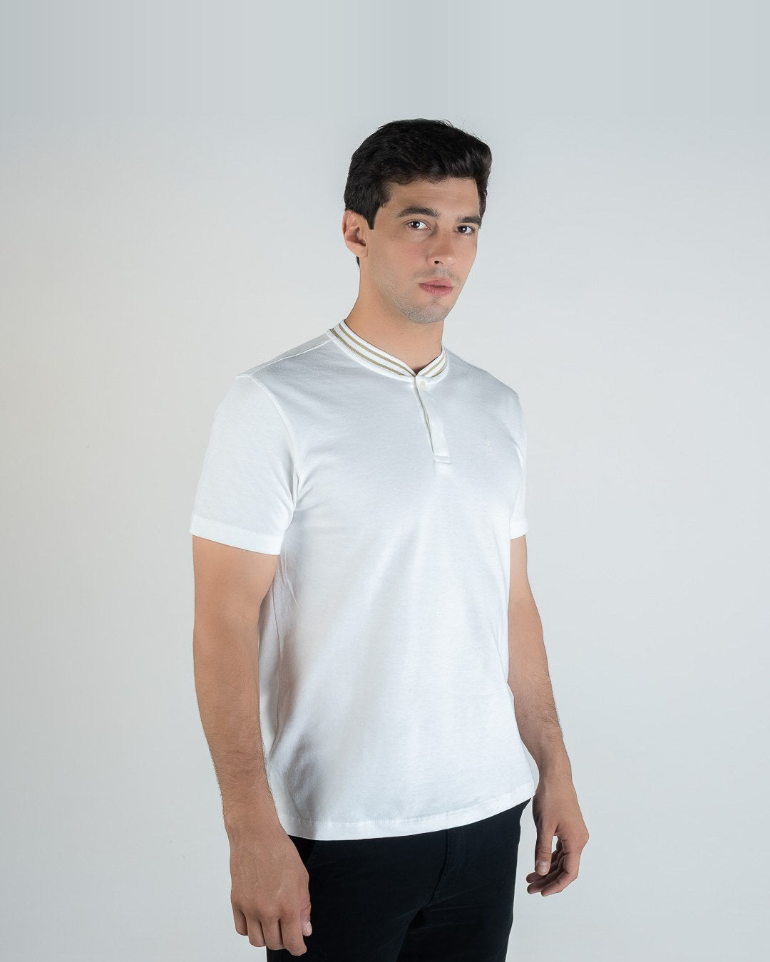 CK Polo à liseré en coton, beige