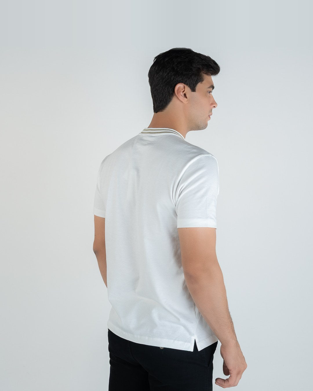 CK Polo à liseré en coton, beige