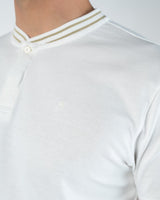 CK Polo à liseré en coton, beige – photo 6