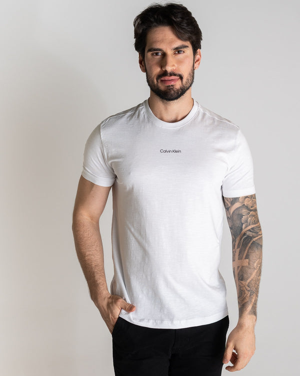 CK T-shirt en coton flammé, blanc