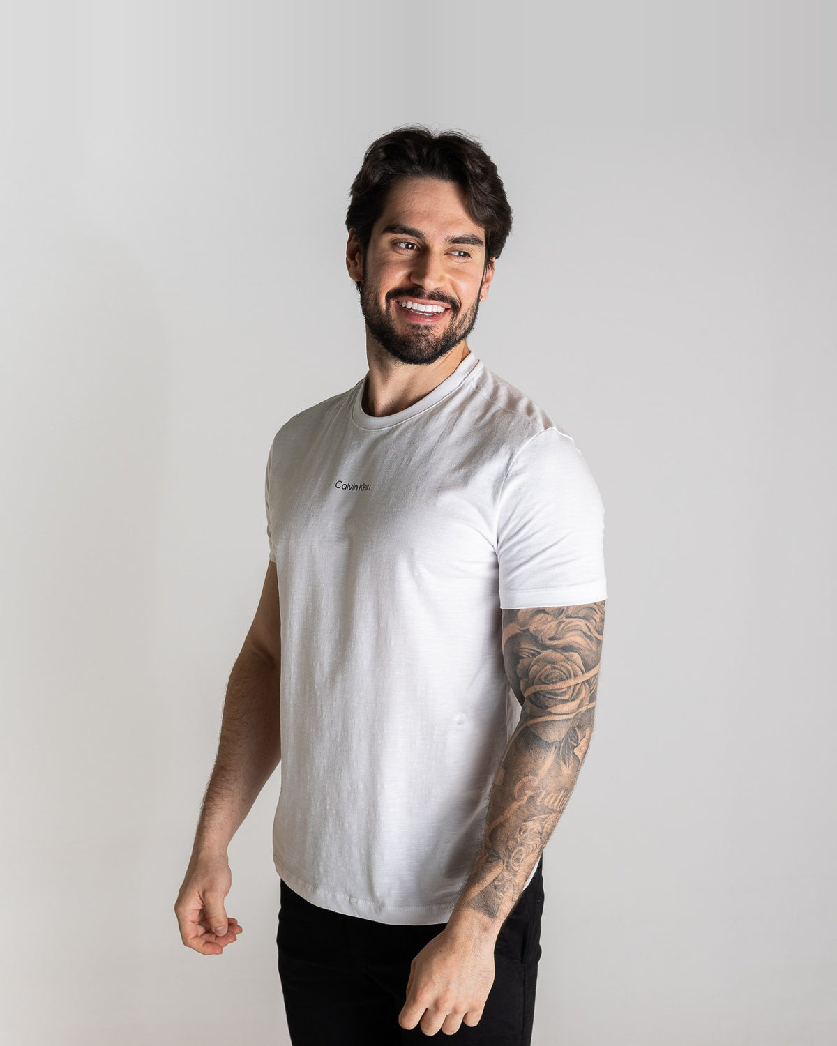 CK T-shirt en coton flammé, blanc