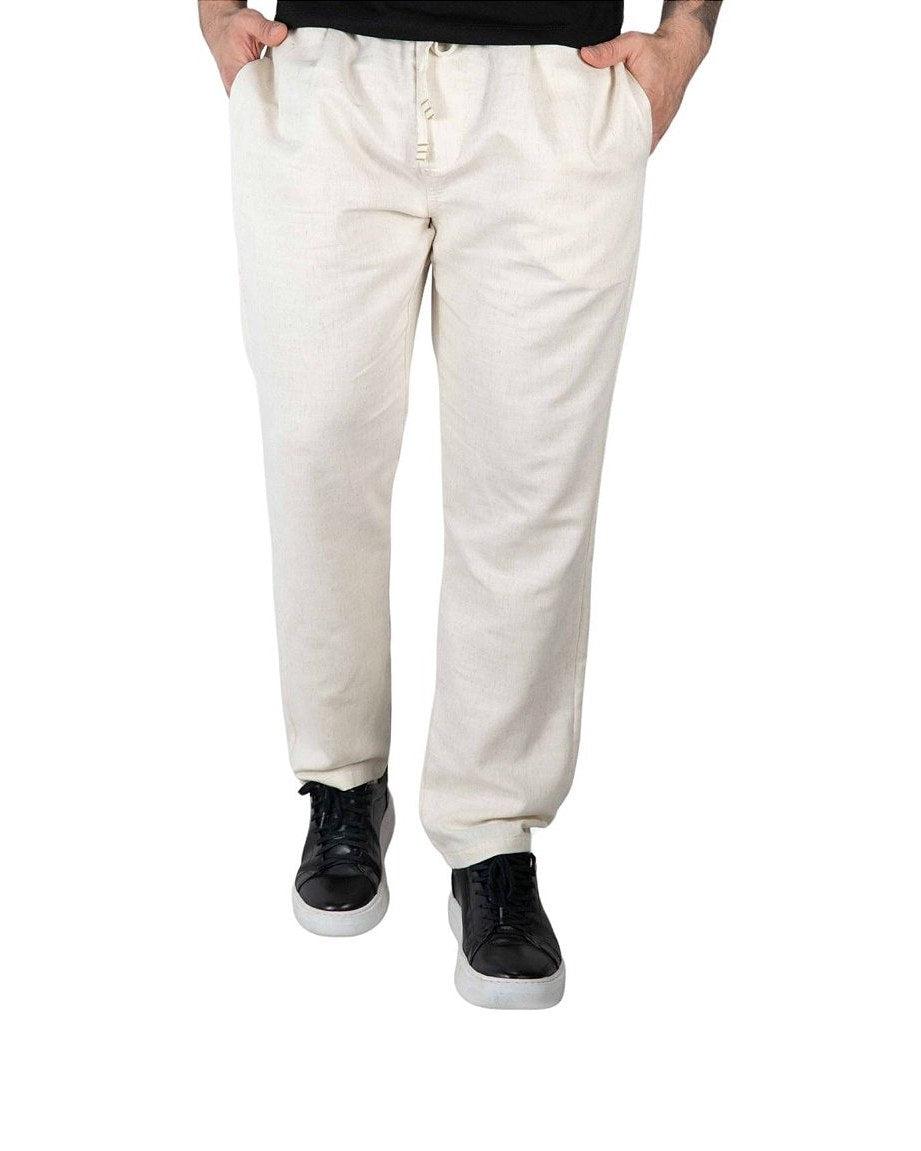 Forum Pantalon en lin, blanc cassé