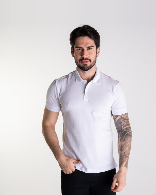 Forum Polo en coton pima, blanc