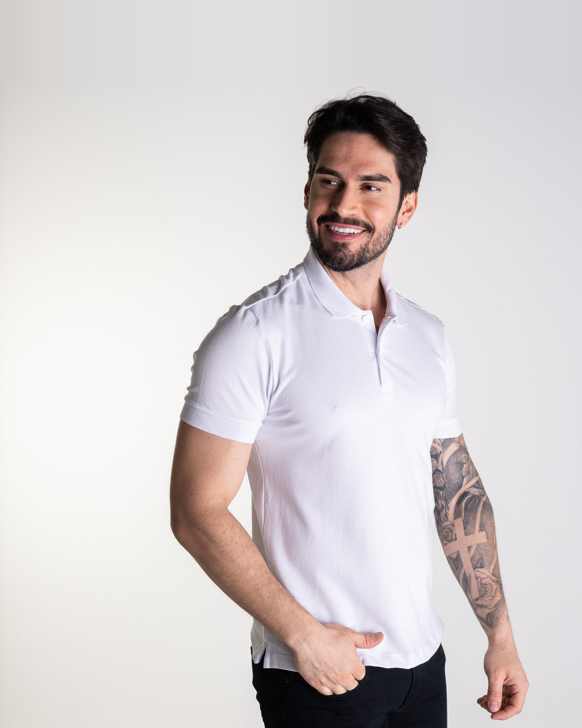 Forum Polo en coton pima, blanc