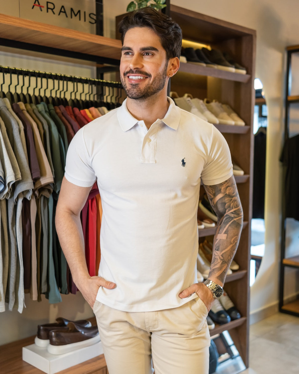 RL Polo en piqué de coton, blanc